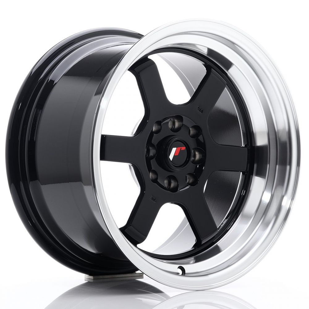 JR Wheels JR6 16x9 ET20 4x100/108 Gloss Black w/Machined Lip