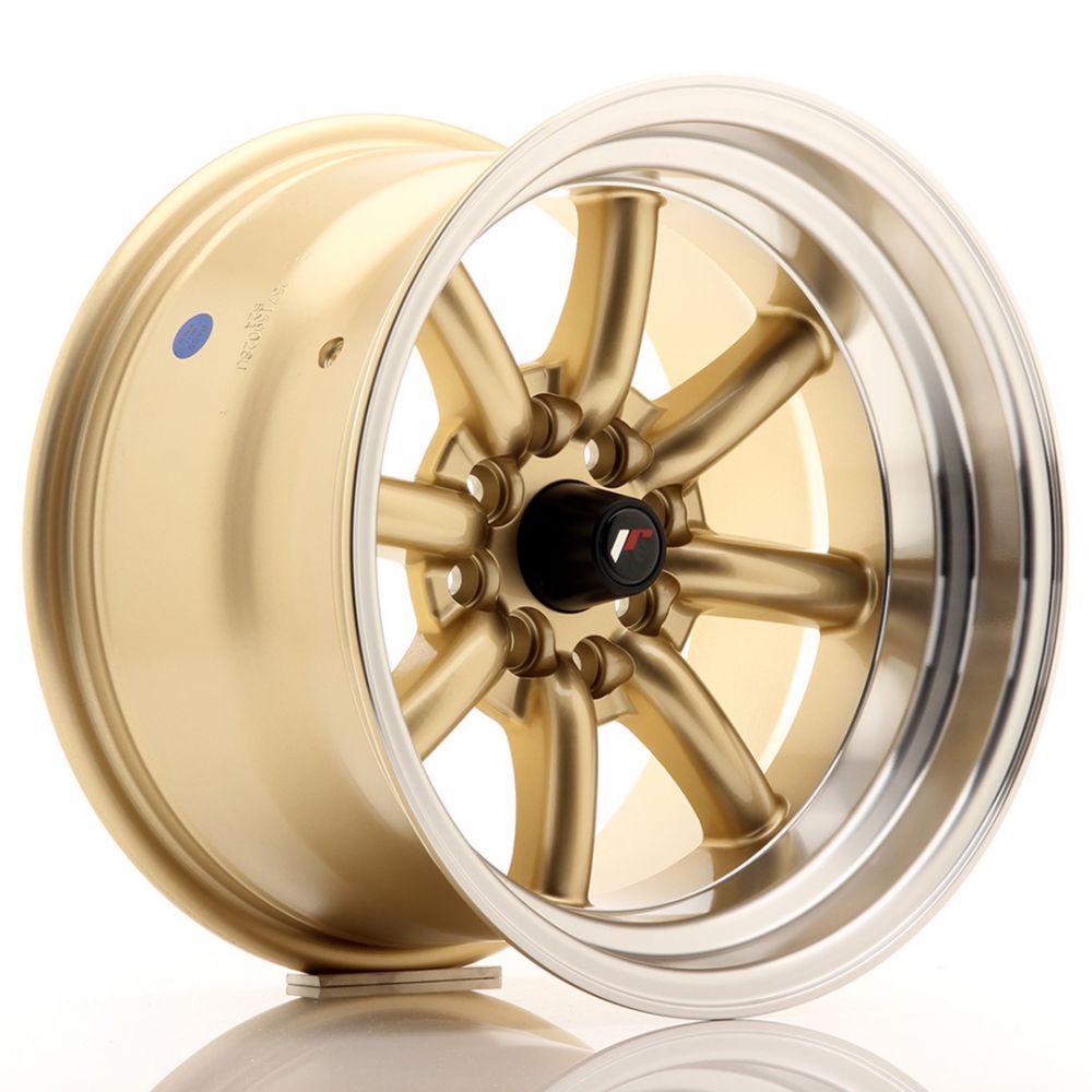 ALU PLATIŠČA JR Wheels JR19 15x9 ET-13 4x100/114 Gold w/ Machined Lip