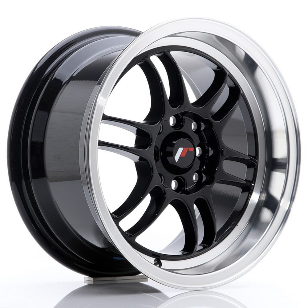 ALU PLATIŠČA JR Wheels JR7 15x8 ET35 4x100/114 Glossy Black w/Machined Lip