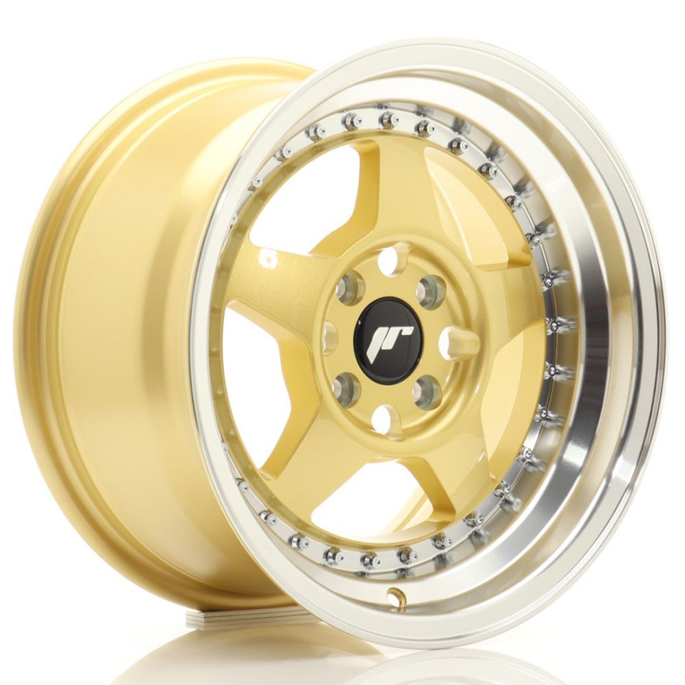 JR Wheels JR6 15x8 ET25 4x100 Gold w/Machined Lip