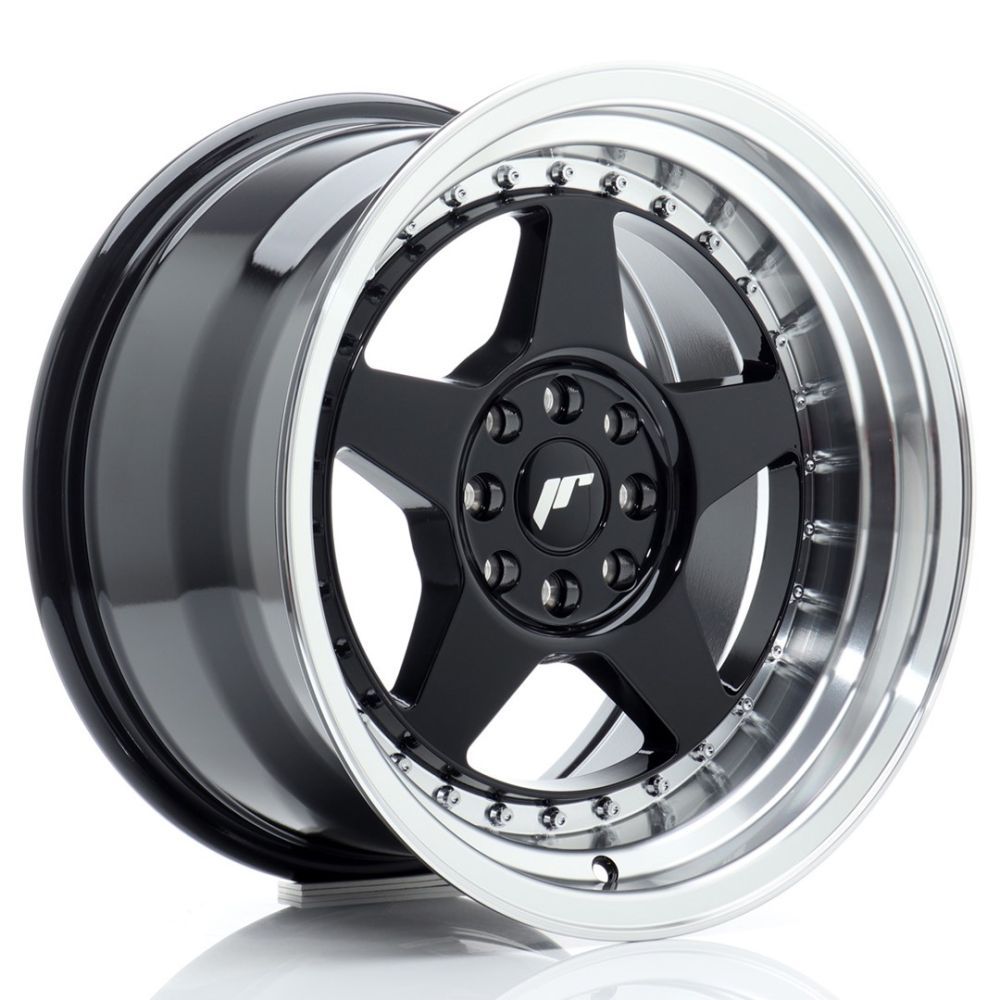 ALU PLATIŠČA JR Wheels JR6 16x9 ET20 4x100/108 Gloss Black w/Machined Lip