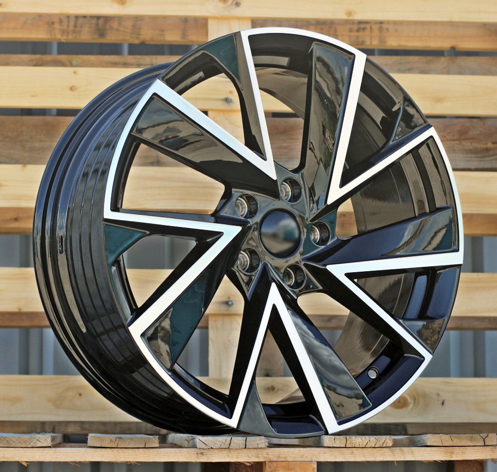 R18x8 5X112 ET 41 57.1 FE181 (YF5698) Black Polished (MB) For SKODA (A) (HYBRID FORGED) 8x18 ET41 5x112