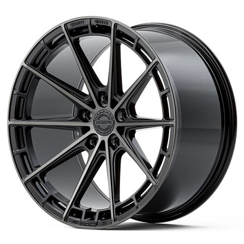  R19x8.5 5X112 ET 40 66.5 HX019F (F9793) Black Half Matt Double Tinted Face (BLHMDTF) For HAXER (P2) (HYBRID FORGED) 8.5x19 ET40 5x112