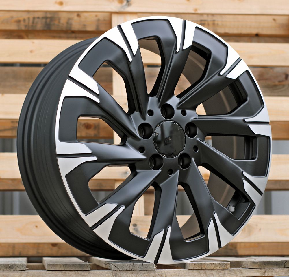 ALU PLATIŠČA R18x7.5 5X112 ET 52 66.5 IN3519F (FBX445) Black Polished Half Matt (MBHM) For MER (K8) (HYBRID FORGED V-Class/Vito (max 1075kg)) 7.5x18 ET52 5x112