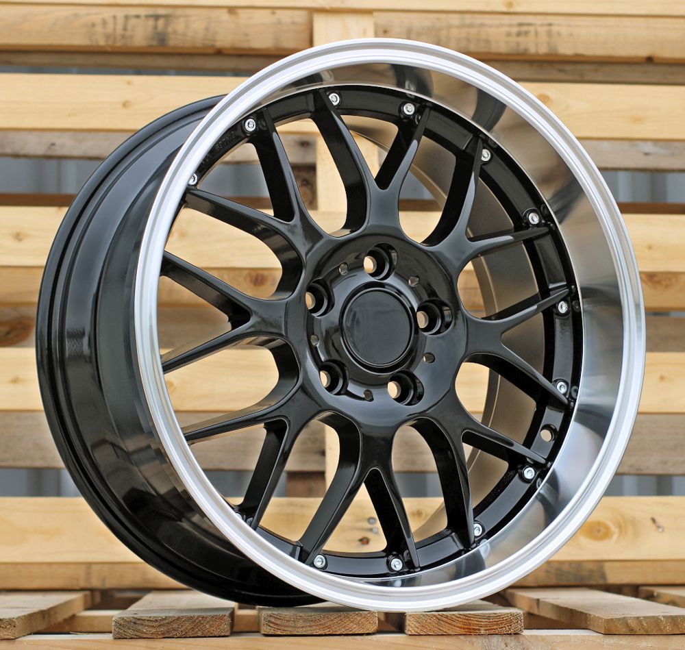  R18x8 5X120 ET 20 74.1 BY773 Black+Polished Lip (BLPL) For BMW (Z1+Z3+Z6) (REAR+FRONT) 8x18 ET20 5x120