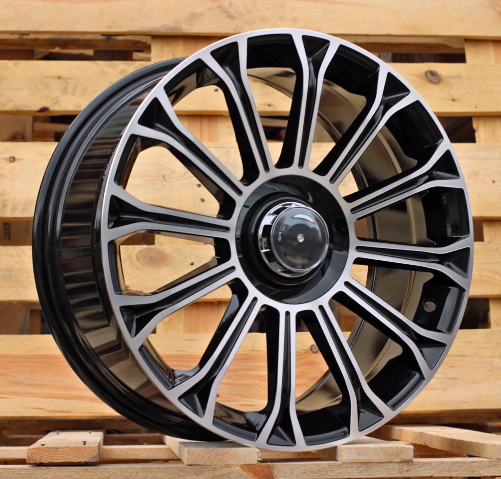  R20x8.5 5X112 ET 36 66.6 FBX003 (H3153F) Black Polished (MB) For MER (K7) (HYBRID FORGED Rear+Front) 8.5x20 ET36 5x112