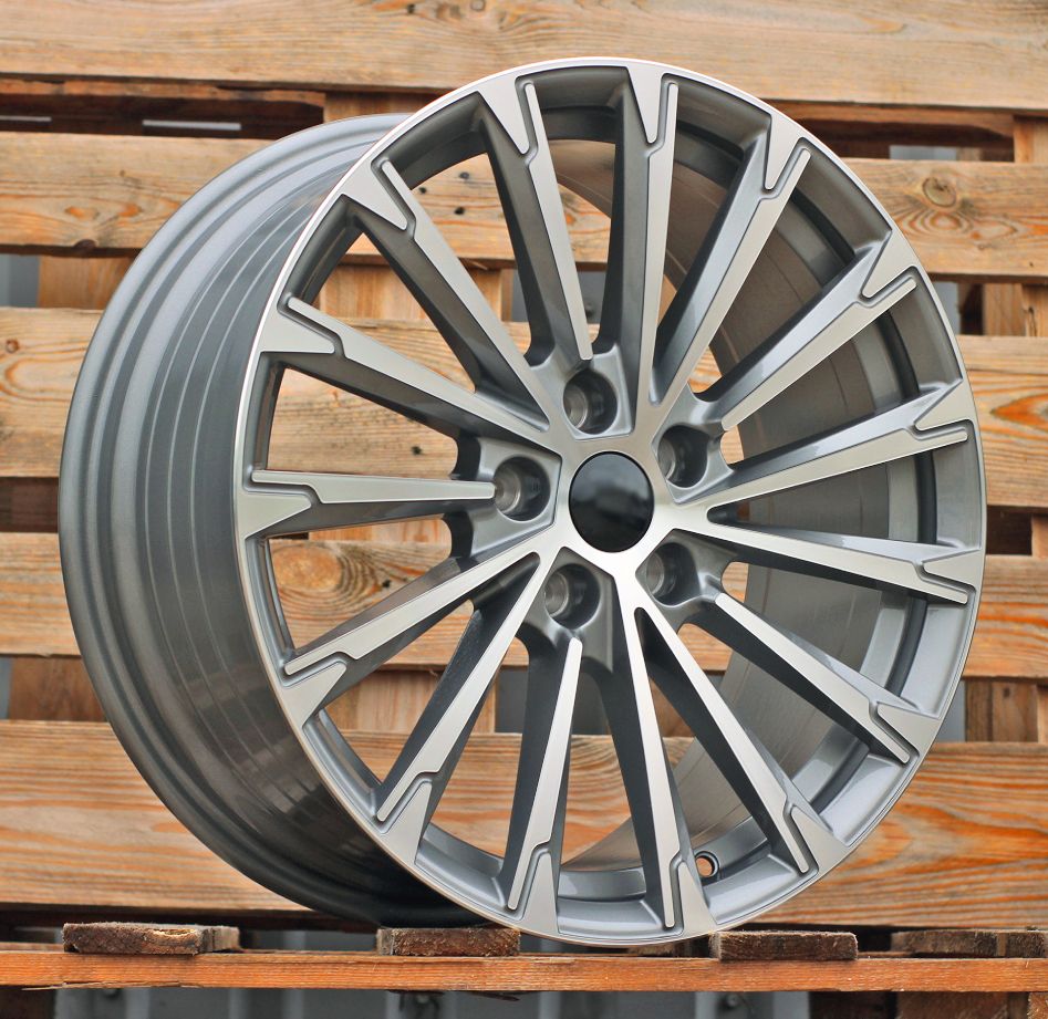  R18x8 5X112 ET 45 57.1 YF0446 Grey Polished (MG) For SKODA (P1) (HYBRID FORGED) 8x18 ET45 5x112