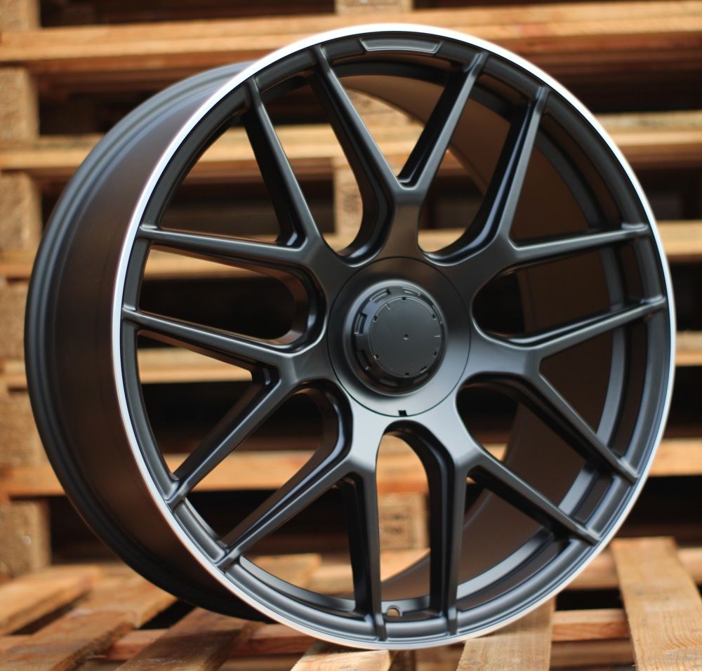 R22x11 5X112 ET 40 66.6 B5318 (3S5318) Black Half Matt+Polished Lip (BLHMPL) For MER (P) (HYBRID FORGED Rear+Front) 11x22 ET40 5x112