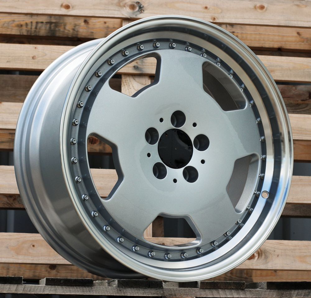  R18x8 5X112 ET 35 66.6 B5852 (FBX455) Silver+Polished Lip (SP) For MER (Z6) (HYBRID FORGED MONOBLOCK Style) 8x18 ET35 5x112