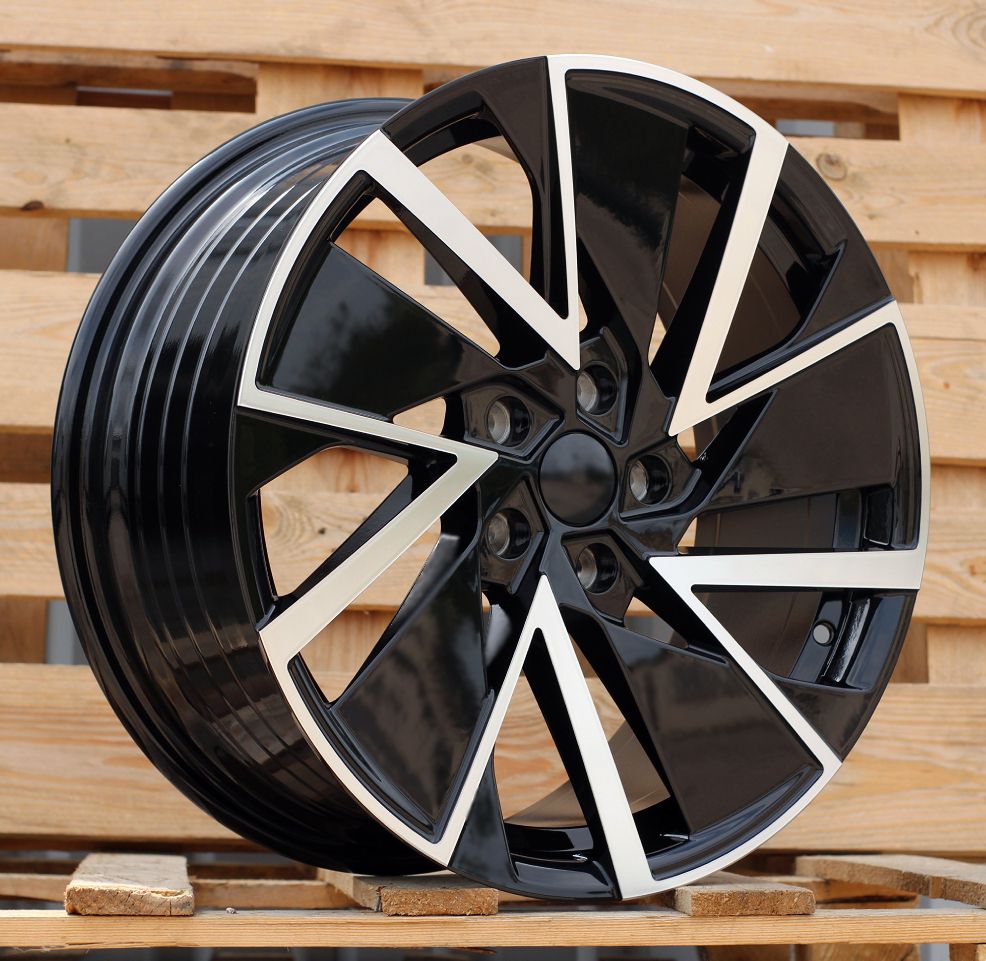 R19x8 5X112 ET 45 57.1 YF0445 Black Polished (MB) For SKODA (P2) (HYBRID FORGED) 8x19 ET45 5x112
