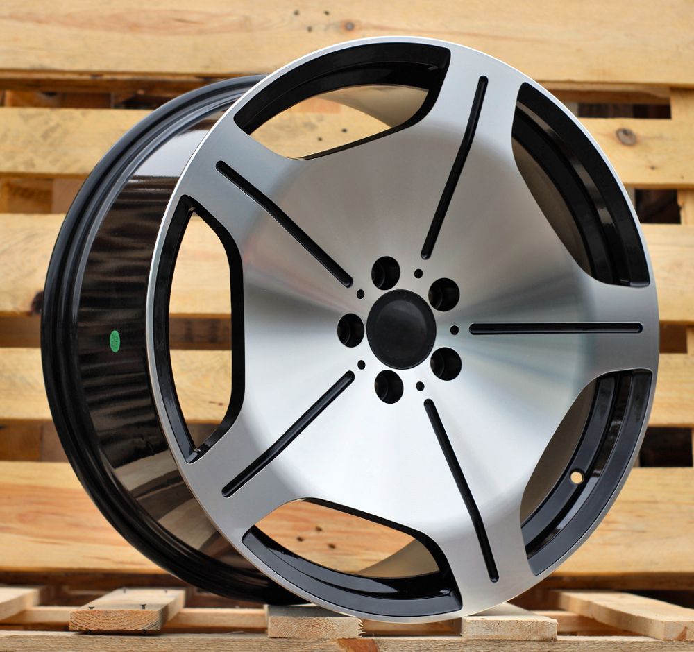 R19x9.5 5X112 ET 43 66.6 FBX035 Black Polished (MB) For MER (Z5+K4) (HYBRID FORGED Rear+Front) 9.5x19 ET43 5x112