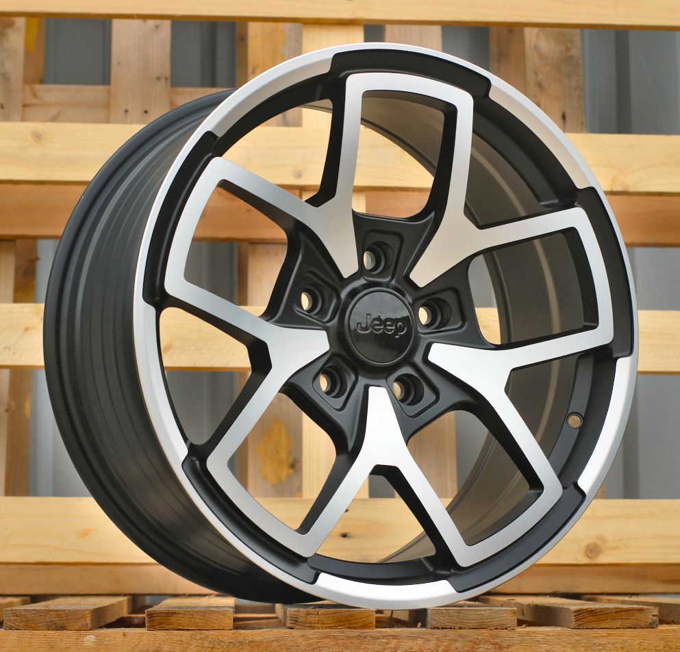 R18x8 5X127 ET 35 71.5 FBX373 Black Polished Half Matt (MBHM) For JEEP (Z4) (HYBRID FORGED) 8x18 ET35 5x127