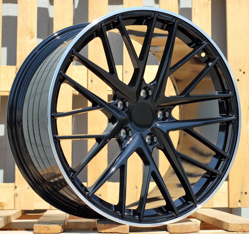  R21x9.5 5X130 ET 71 71.6 B5541 Black+Polished Lip (BLPL) For PORCH (M) (Rear+Front) 9.5x21 ET71 5x130