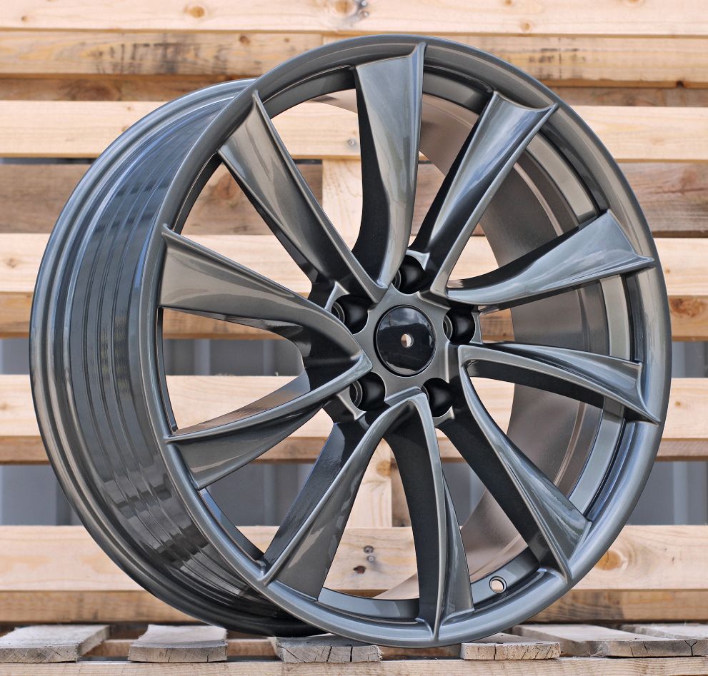 R19x8.5 5X114.3 ET 35 64.1 B2046 (FBX460) Gun Metal (GM) For TESLA (P2) (HYBRID FORGED (Model 3)) 8.5x19 ET35 5x114.3