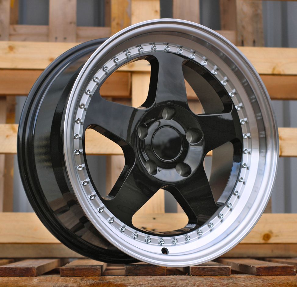 R17x8 5X120 ET 34 72.6 HE750 Black+Polished Lip (BLPL) For BMW (P1) 8x17 ET34 5x120