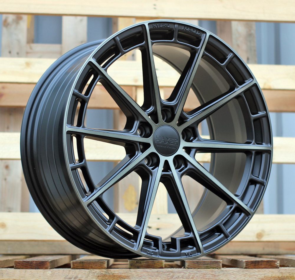 R19x8.5 5X112 ET 40 66.5 HX019F (F9793) Black Half Matt Double Tinted Face (BLHMDTF) For HAXER (P2) (HYBRID FORGED New Design) 8.5x19 ET40 5x112