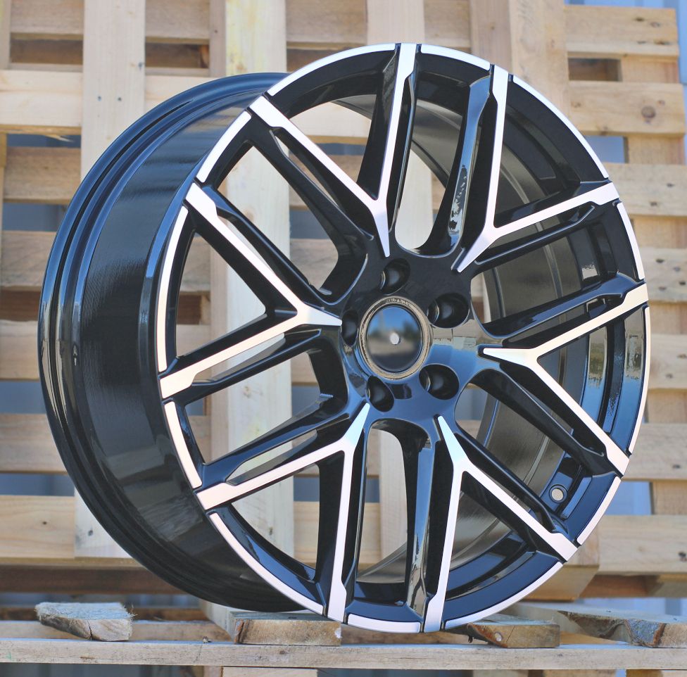  R21x9.5 5X112 ET 30 66.5 HF736 (FB734) Black Polished (MB) For AUD (Z5) (HYBRID FORGED) 9.5x21 ET30 5x112