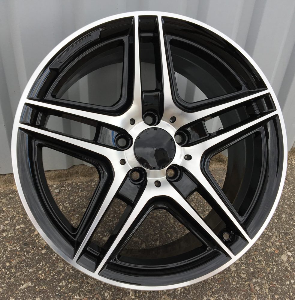  R17x7.5 5X112 ET 45 66.6 SSA02 Black Polished (MB) For MER (Z1) 7.5x17 ET45 5x112