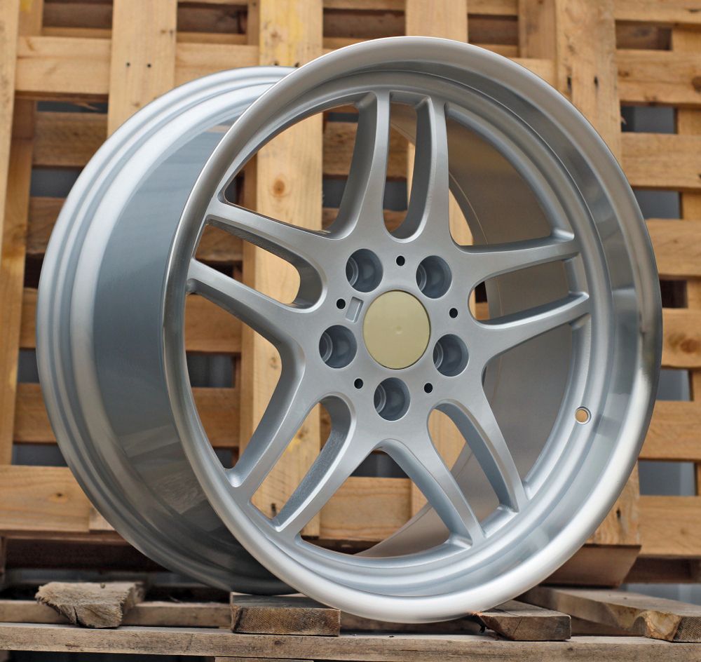 R17x9 5X120 ET 25 74.1 FBX121 (B2055-FF) Silver+Polished Lip (SP) For BMW (Z3) (HYBRID FORGED Rear+Front) 9x17 ET25 5x120