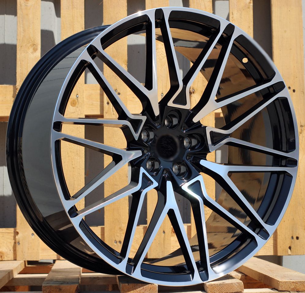  R22x10.5 5X112 ET 42 66.56 B5771 (FBX268) Black Polished (MB) For BMW (M) (HYBRID FORGED Rear+Front) 10.5x22 ET42 5x112