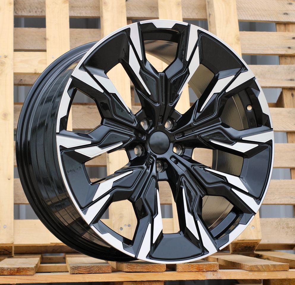 R21x10 5X112 ET 46 66.6 A5915 (YF5716) Black Polished (MB) For BMW (Z7+M+Z5) (HYBRID FORGED New 5 Series VIII / i5 (G60/G61/G68) Rear+Front) 10x21 ET46 5x112