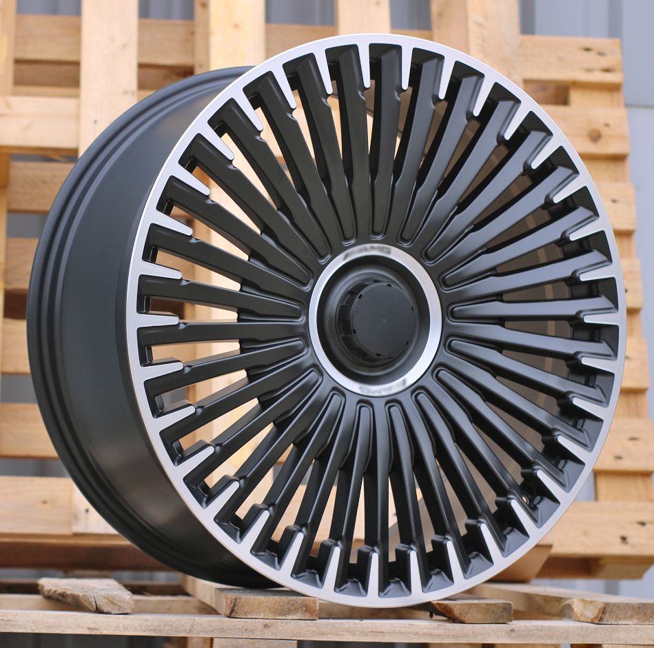  R21x9.5 5X112 ET 30.1 66.6 H3286F Black Polished Half Matt (MBHM) For MER (Z3) (HYBRID FORGED EQS SUV X296) 9.5x21 ET30.1 5x112