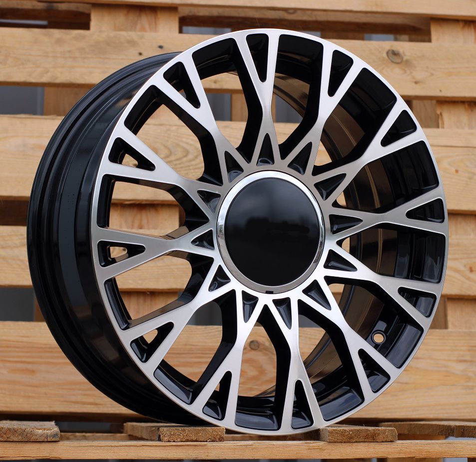 R16x6.5 4X98 ET 35 58.1 Y1283 Black Polished (MB) For FIAT (P2) (NEW Model 500) 6.5x16 ET35 4x98
