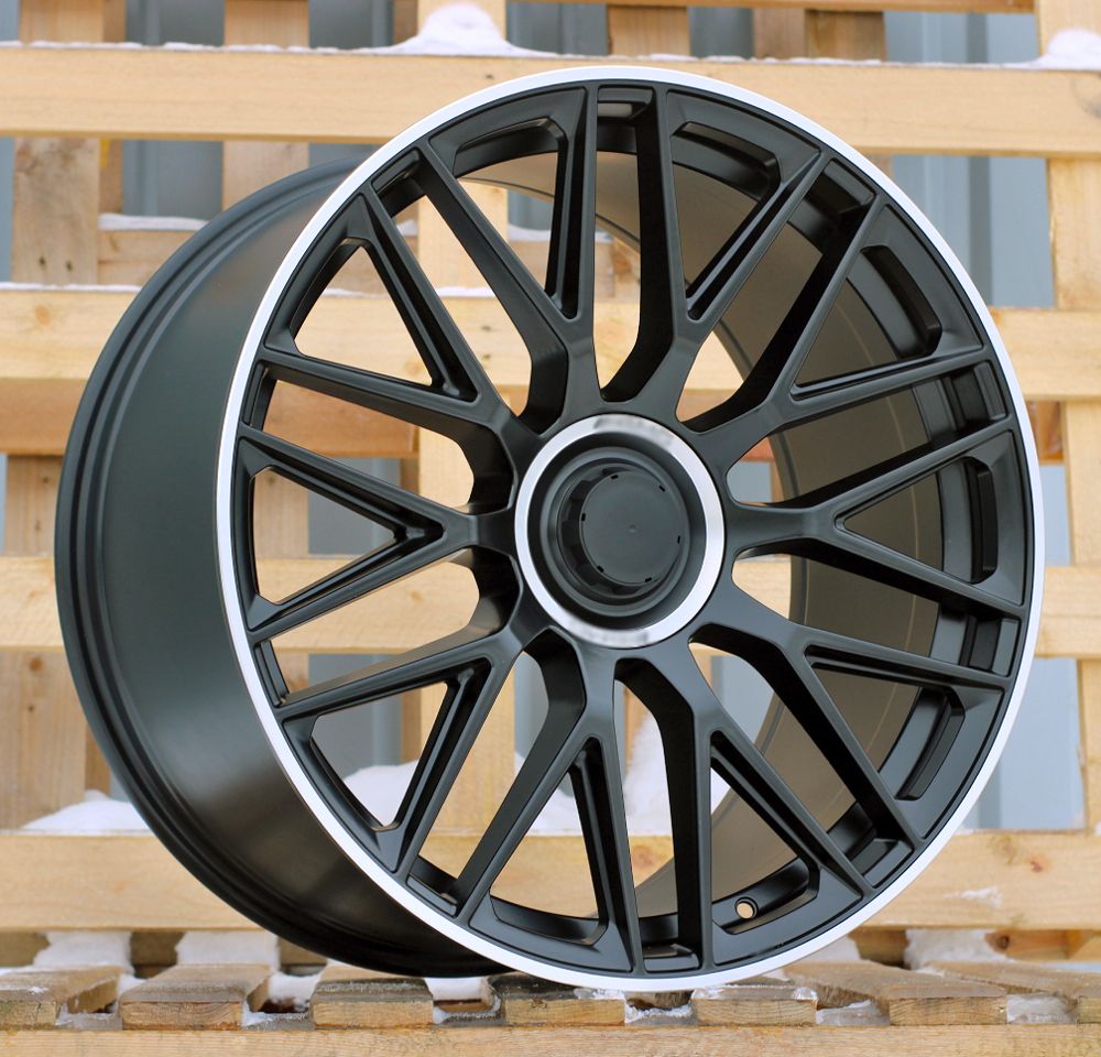  R22x9 5X112 ET 32 66.6 B1766 Black Half Matt+Polished Lip (BLHMPL) For MER (Z2) (REAR+FRONT) 9x22 ET32 5x112