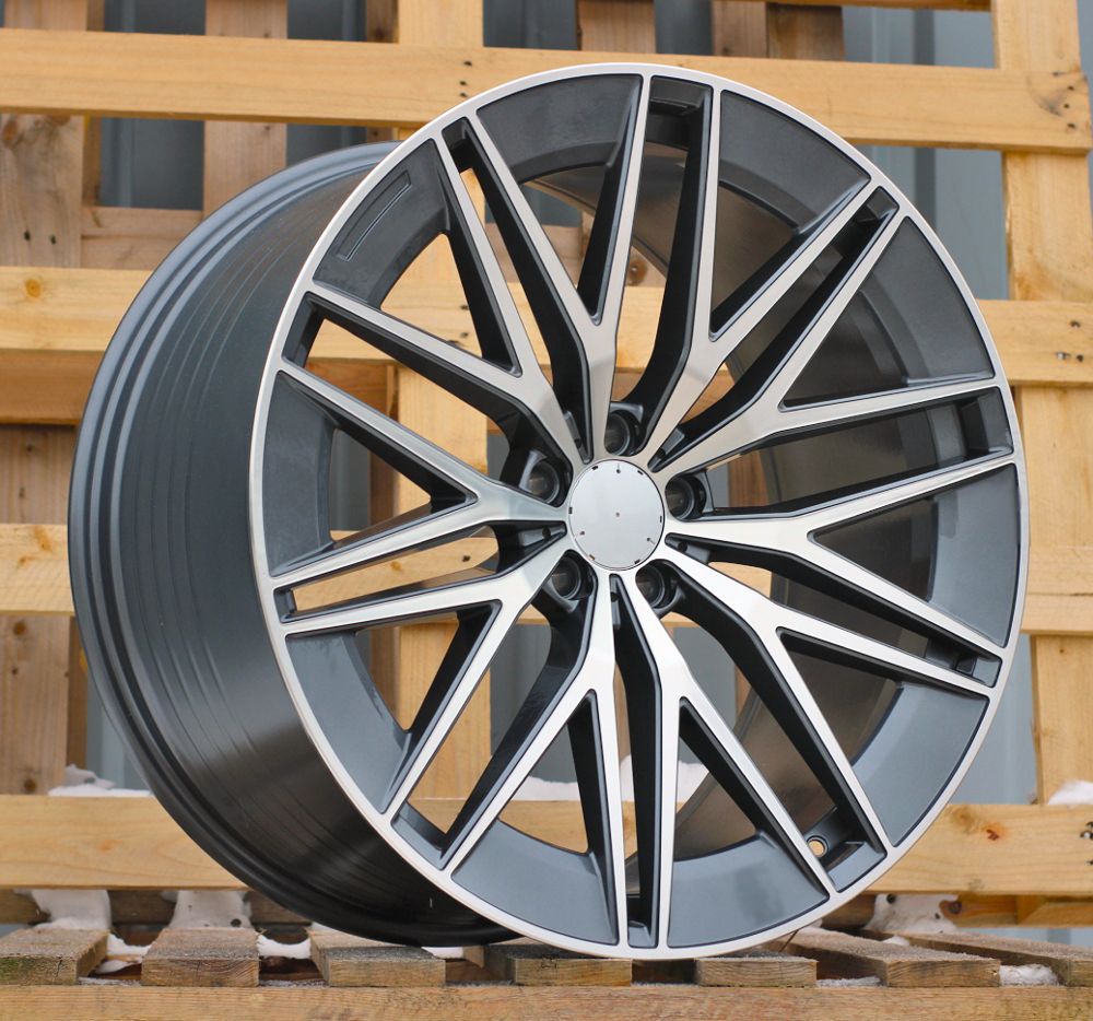 R21x10 5X112 ET 51 66.6 FBX387 Grey Polished (MG) For MER (Z7) (HYBRID FORGED Rear+Front) 10x21 ET51 5x112