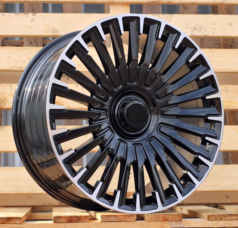 R20x9.5 5X112 ET 38 66.6 YF0425 Black Polished (MB) For MER (M) (HYBRID FORGED Rear+Front) 9.5x20 ET38 5x112