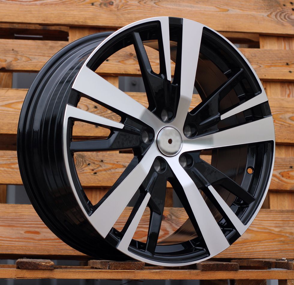  R18x7.5 5X108 ET 49 65.1 YF0448 Black Polished (MB) For PEUG (P1) (HYBRID FORGED) 7.5x18 ET49 5x108
