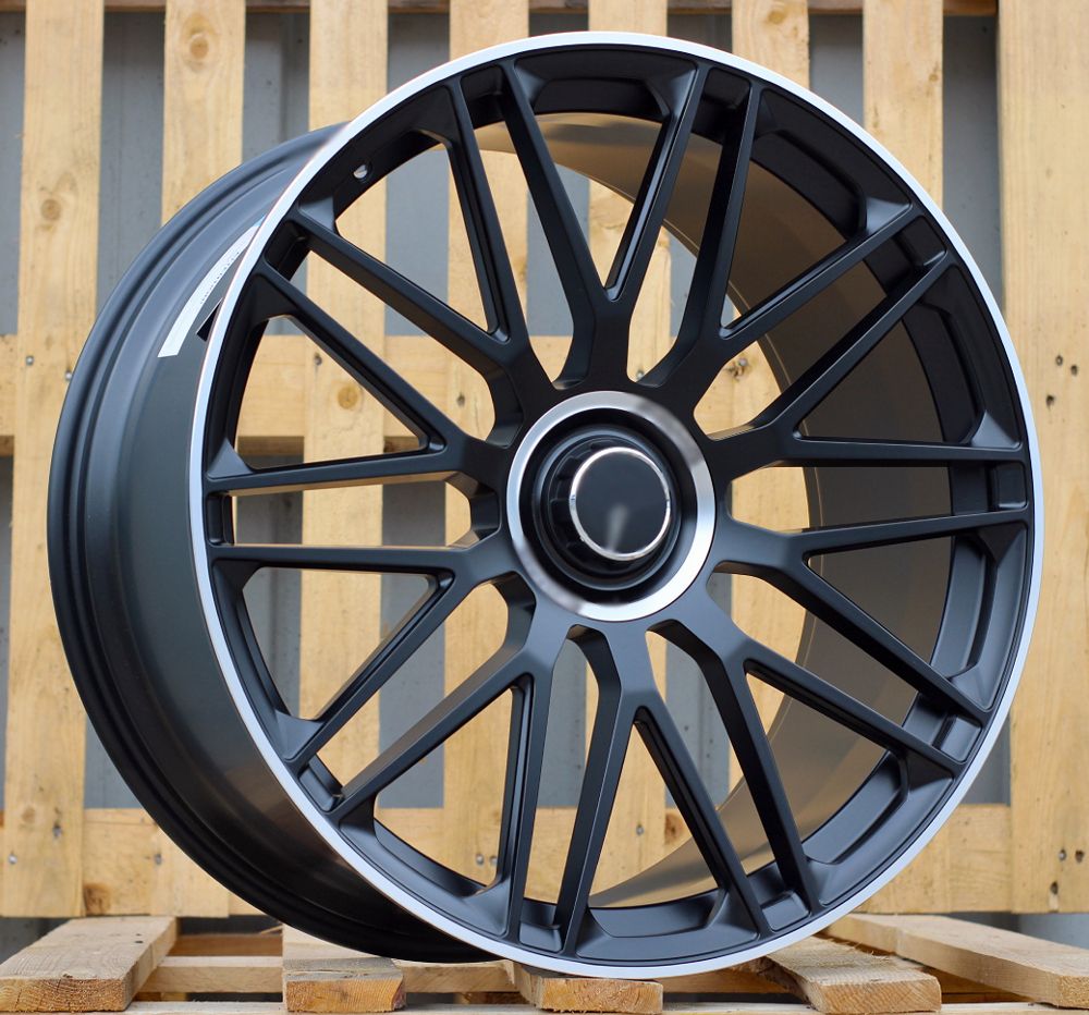 R23x11 5X112 ET 42 66.6 XFRGW5570 (TX160) Black Matt+Polished Lip (BMPL) For MER (K7) (FORGED (Rear+Front)) 11x23 ET42 5x112