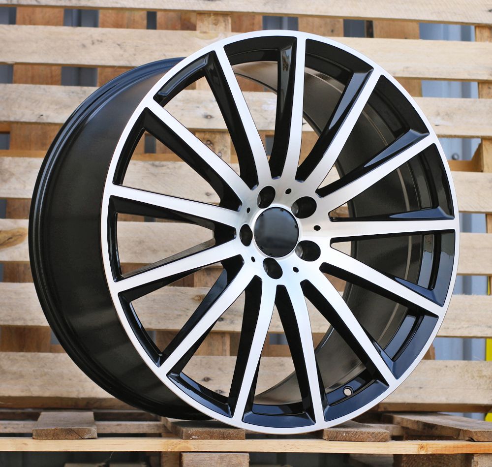 R21x11 5X112 ET 42 66.6 H3524F Black Polished (MB) For MER (Z3) (HYBRID FORGED Rear+Front) 11x21 ET42 5x112