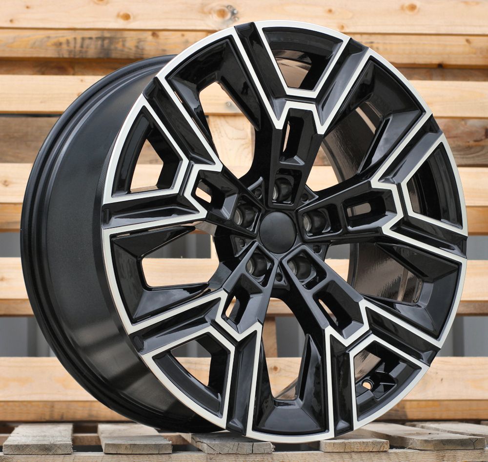 R20x10 5X112 ET 46 66.6 HF5220 Black Polished+Black Insert (MBB) For BMW (K8) (HYBRID FORGED Black insert Rear+Front) 10x20 ET46 5x112