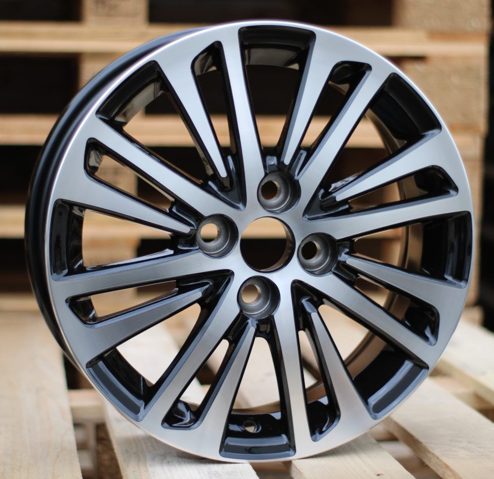  R14x5.5 4X100 ET 45 54.1 F1438 (LU1437) Black Polished (MB) For TOYOT (R+Z5) 5.5x14 ET45 4x100