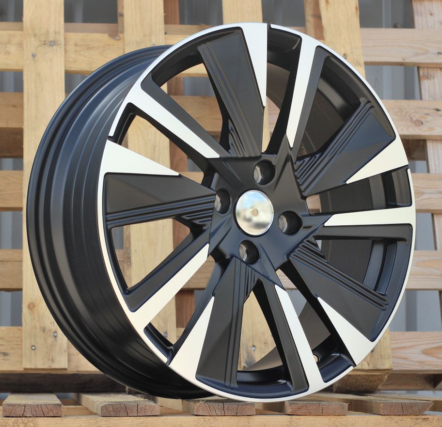 R18x7 4X108 ET 35 65.1 YF1152 Black Polished Half Matt (MBHM) For PEUG (K7) (HYBRID FORGED) 7x18 ET35 4x108
