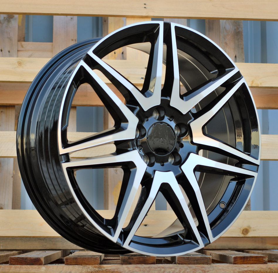 R19x8 5X112 ET 52 66.6 YF7075 Black Polished (MB) For MER (K8) (HYBRID FORGED (1075 kg)) 8x19 ET52 5x112