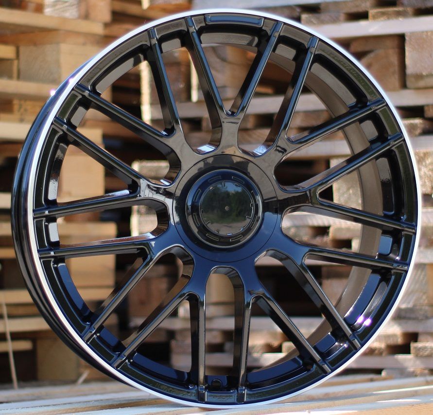  R17x7.5 5X112 ET 35 66.5 B1268 (H3368F) Black+Polished Lip (BLPL) For MER (Z3) (HYBRID FORGED) 7.5x17 ET35 5x112