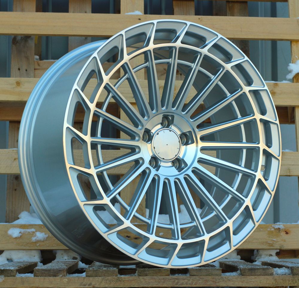 R22x10.5 5X112 ET 38 66.6 FBX162 (FB780) Machined Silver (MS) For MER (Z6) (Rear+Front) 10.5x22 ET38 5x112