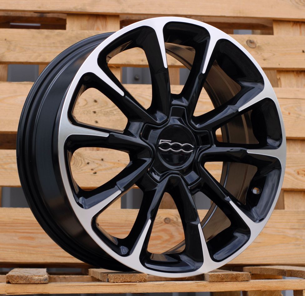 R17x7 5X110 ET 40 65.1 Y1281 Black Polished (MB) For FIAT (Z4) (NEW Model 500) 7x17 ET40 5x110