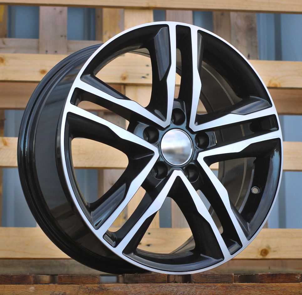 R17x7.5 5X120 ET 50 65.1 BK424 Black Polished (MB) For VW (P+K2) ((max 1250kg)) 7.5x17 ET50 5x120