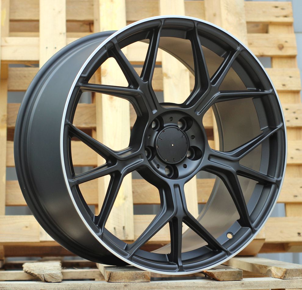 R20x8.5 5X112 ET 40 66.6 FBX120 Satin Black+Silver Lip (SBSL) For MER (Z5) (HYBRID FORGED Front+Rear) 8.5x20 ET40 5x112