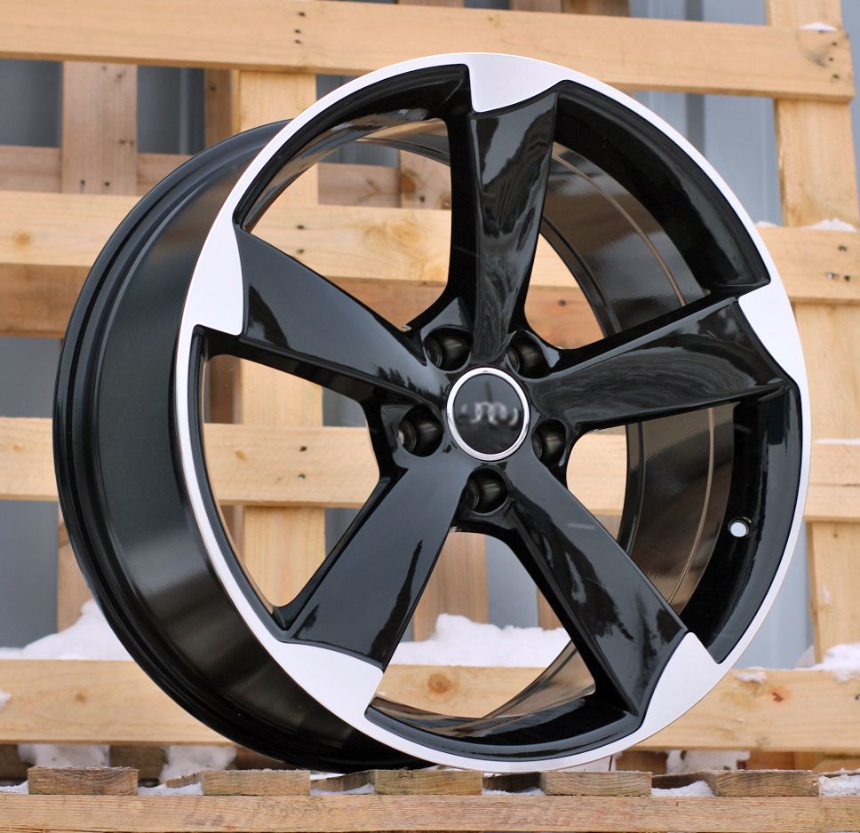  R18x8 5X112 ET 45 66.5 BK217 (FBX341) Black Polished (MB) For AUD (M) (HYBRID FORGED) 8x18 ET45 5x112