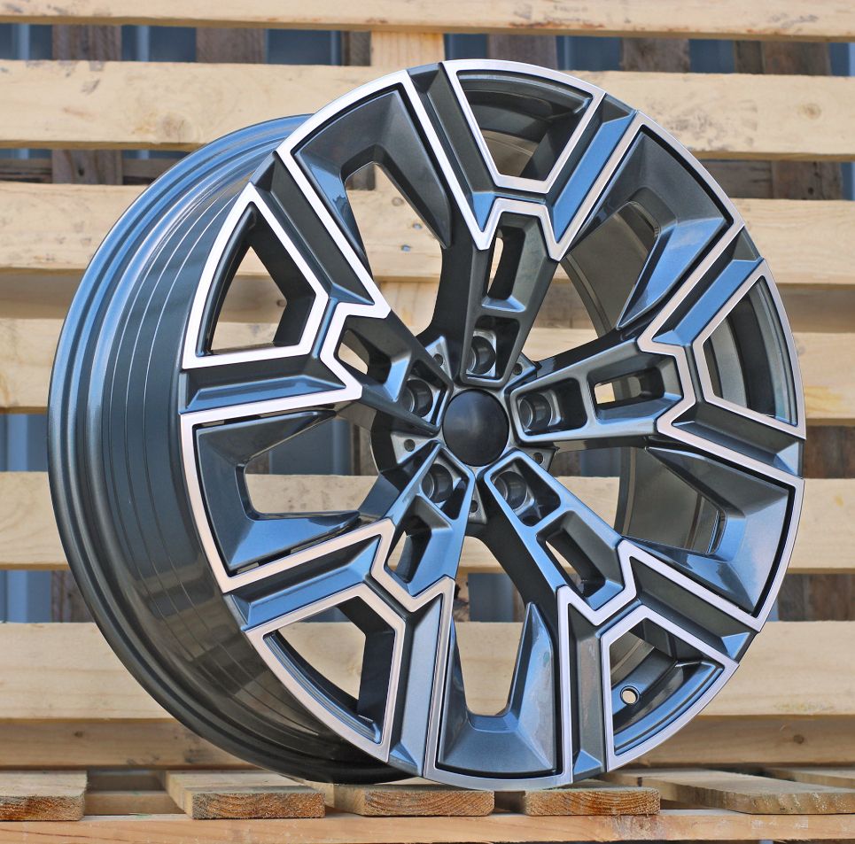 R20x8.5 5X112 ET 25 66.6 HF5220 Grey Polished (MG) For BMW (K3+P2) (HYBRID FORGED Rear+Front) 8.5x20 ET25 5x112