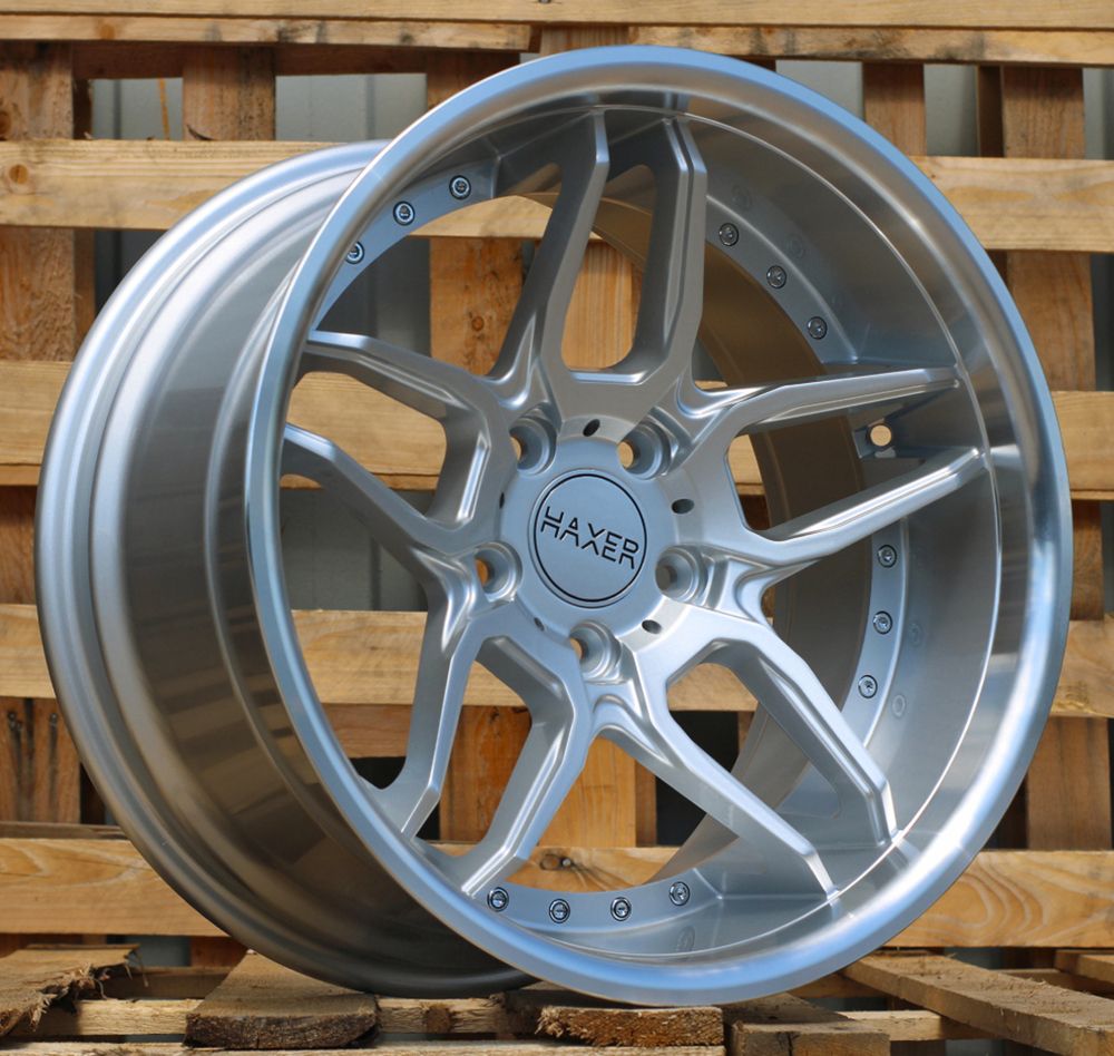  R19x10 5X120 ET 40 72.6 SSA01 (HX030) Silver+Polished Lip (SP) For HAXER (Z4) (Rear+Front) 10x19 ET40 5x120
