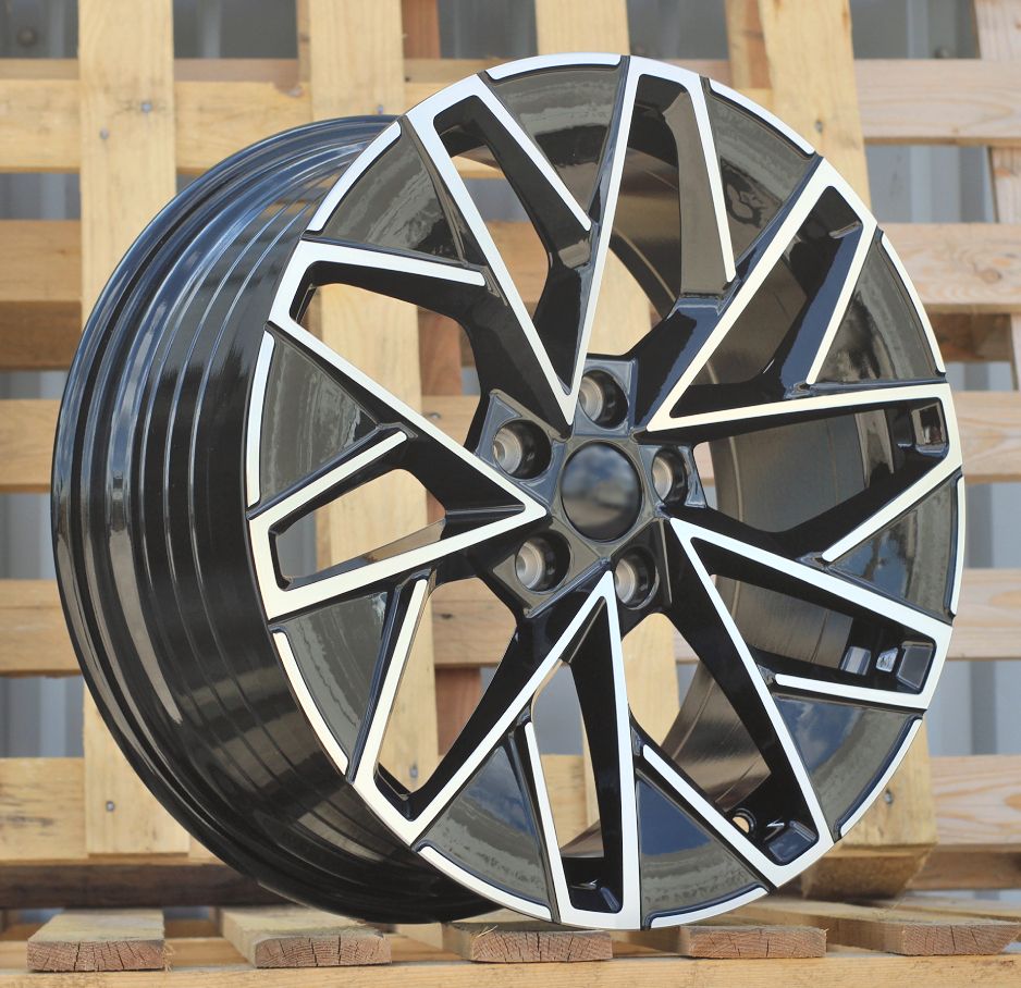  R18x8 5X112 ET 44 57.1 YF0444 Black Polished (MB) For SKODA (K7) (HYBRID FORGED) 8x18 ET44 5x112