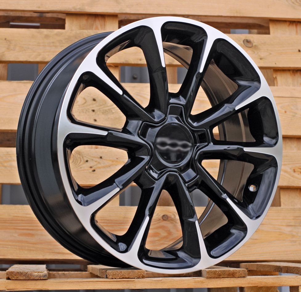 R17x7 5X110 ET 40 65.1 Y1281 Black Polished (MB) For FIAT (Z4) (NEW Model 500) 7x17 ET40 5x110